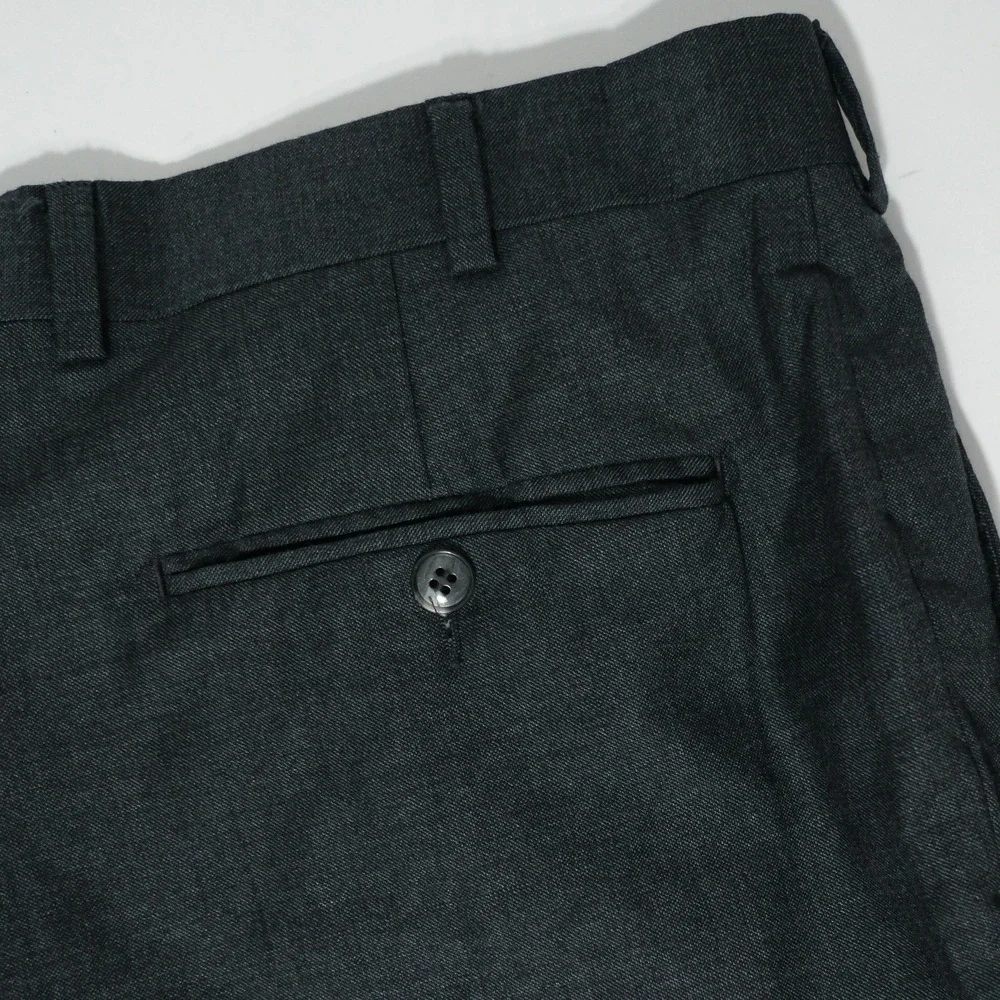 SuitSupply Mens Pure Wool S110 Pleated Brescia Trouser Dark Grey EU52 UK/US42